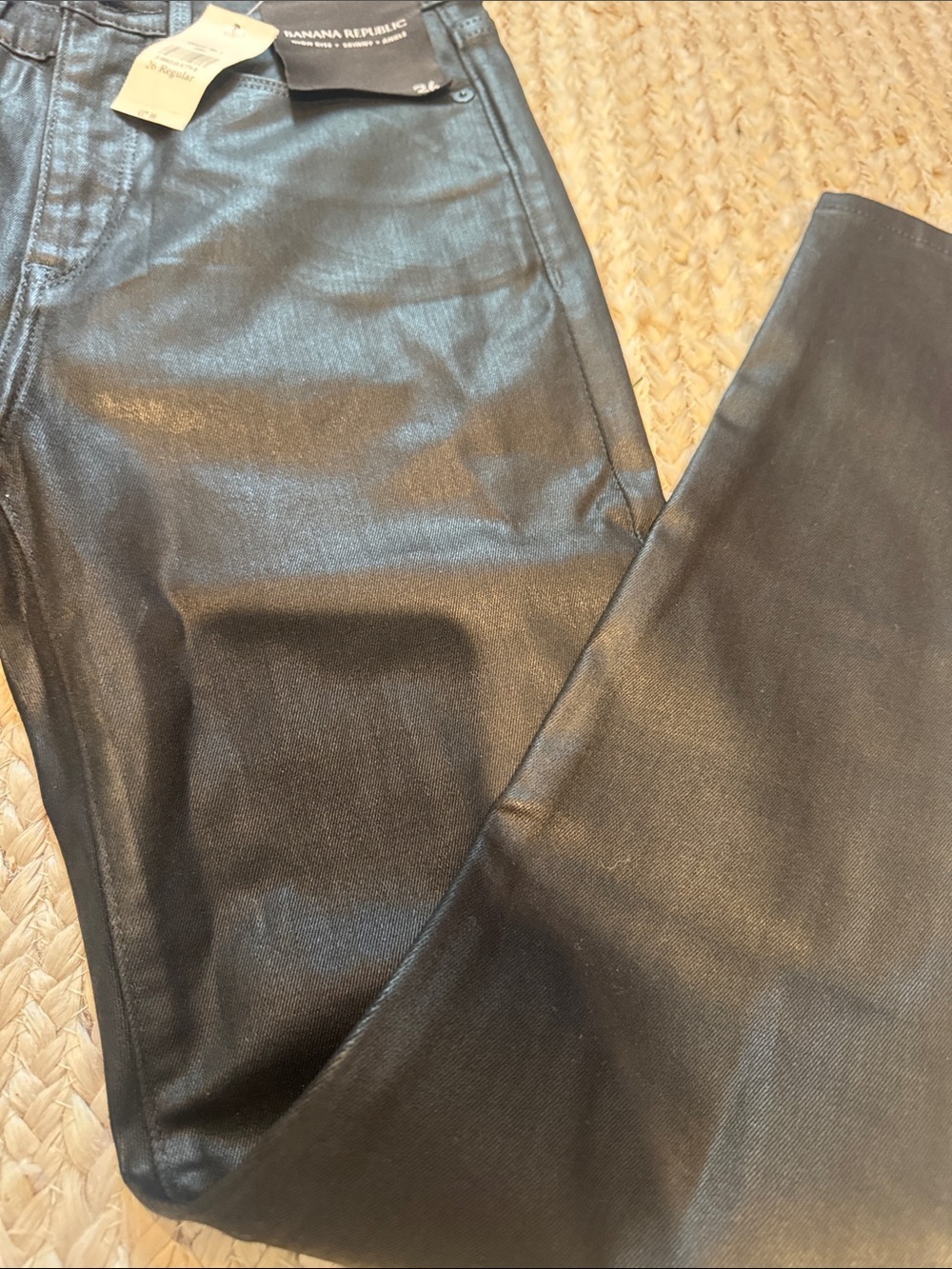 Banana Republic Black Coated Skinny Jeans NWT - Picture 3 of 7